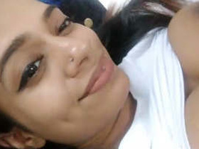 Cute girl from Srilanka makes a selfie video