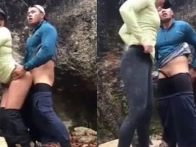 Outdoor sex on the side of the hill