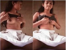 Exclusive cute girl from Assam flaunts her breasts and masturbates with her fingers