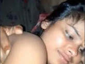 Cute girl strips and has a steamy affair with a black lover