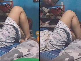 Hubby secretly films his wife in her nightie while she sleeps