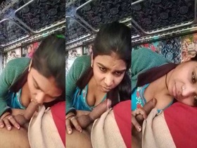Randi, a slutty desi, gives a blowjob to a truck driver in MMS