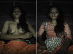 Amateur Indian bhabhi gets naughty with her big tits in village