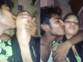 Desi girl seduces her cousin by squeezing her breasts and kissing her