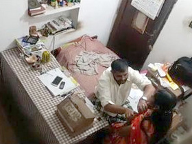 Desi housewife's big tits squeezed by boss