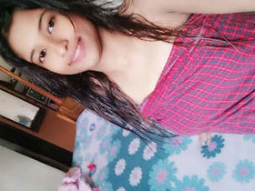 Indian college girl proudly showing her perky boobs