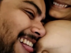 Big boobs get licked by a horny wife