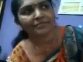 Tamil auntie shows off her panties in a solo video call