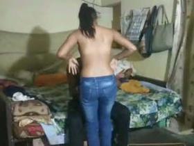 Intense sex scene with horny girlfriend and her BF in room