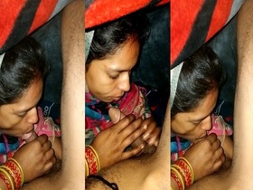 Desi aunty gives a blowjob in the village