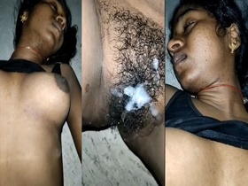 Tamil wife with hairy puss gets creampied by neighbor