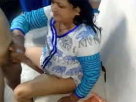 Indian housewife gives a blowjob and handjob in Part 1