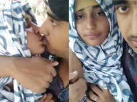 Desi girl with hijab gives blowjob to her lover
