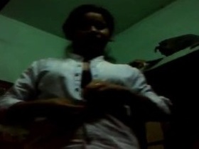 Tamil girl in sange panum nuthe chili dress gets naughty