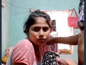 Indian girl shows off to her boyfriend in village