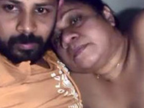 A charming couple in their 40s share their intimate moments