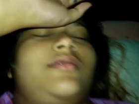 Lover uses tongue and fingers to pleasure pussy