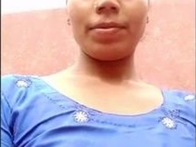 Indian bhabi in blue suit exposing her pussy