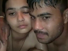 Cute video of young lovers bathing in India