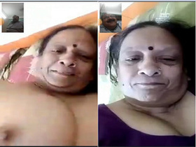 Aunty's exclusive video of her showing off her boobs and pussy