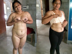 Hubby captures his sexy Tamil wife in a nude video