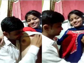 Amateur Indian girl with big boobs giving oral pleasure
