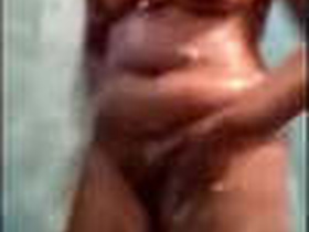 Full-length video of Tamil wife bathing naked
