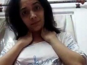 Big boobs Indian girl goes nude in solo video