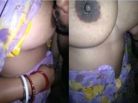 Hubby gets intimate with wife's boobs in exclusive video