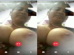 College girl flaunts her big tits on video call
