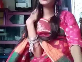 Cute Indian girl in saree gets naughty