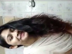 Indian girl takes nude selfie in bathroom