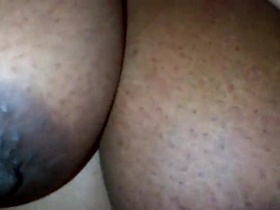 Indian aunty's nipples get hard after one hour of masturbation