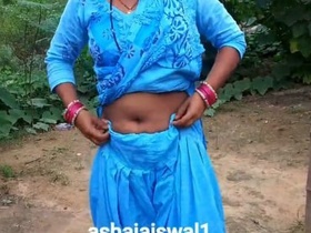Indian village bhabhi pees in the open