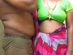 Desi aunty's boobs fondled by her husband