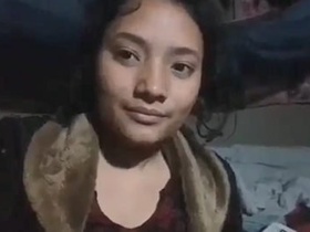 Young Indian girl displays her naked body and vagina