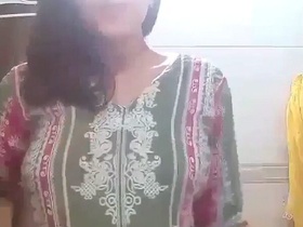 He undresses in the bathroom and displays his naked body to her