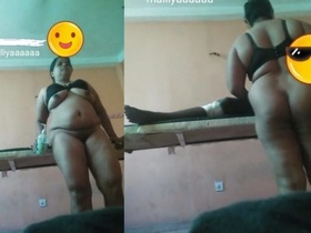 Aunty pleasures herself with a young man