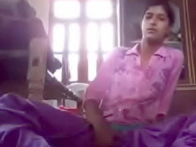 Indian young girl pleasures herself at home