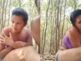 Desi girl masturbates with her boyfriend in public